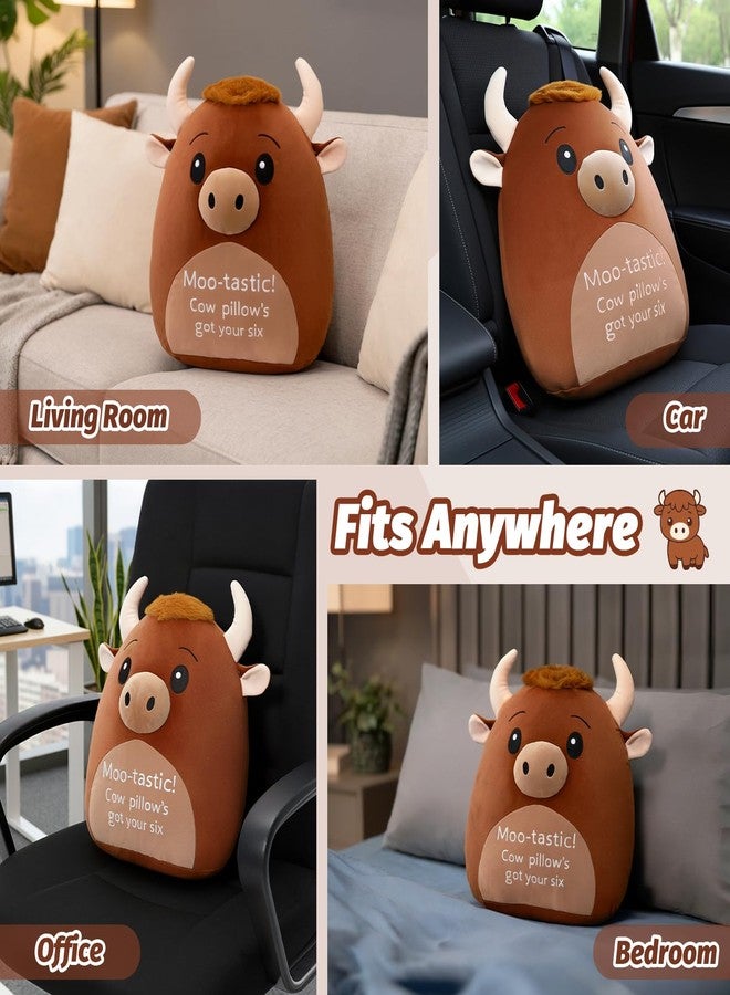 AGIFTMIND 12 inch Cute Highland Cow Stuffed Animals Soft Cow Plush Pillow with Motivational Message for Adults Birthday Decorations (Brown) - Image 5